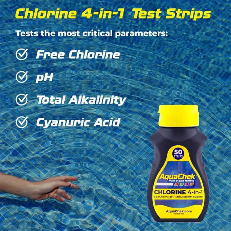 Aquachek Yellow 4-way Pool And Spa Test Strips - 50 Yellow Test Strips 