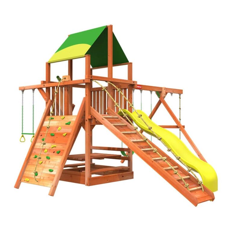 Woodplay Playhouse Xl 6 Combo 3 Cedar Wood Swing Set Playset