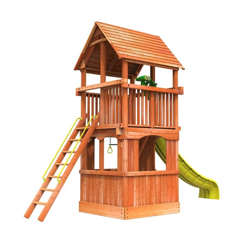 Woodplay Playhouse 6 Combo 1 Cedar Wood Swing Set Playset