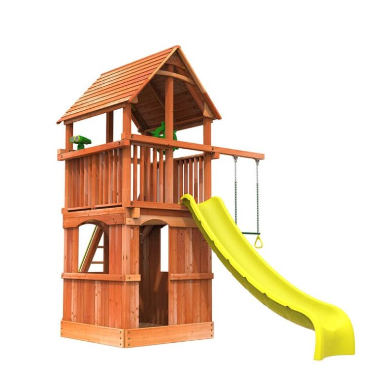 Woodplay Playhouse Xl 6 Combo 3 Cedar Wood Swing Set Playset