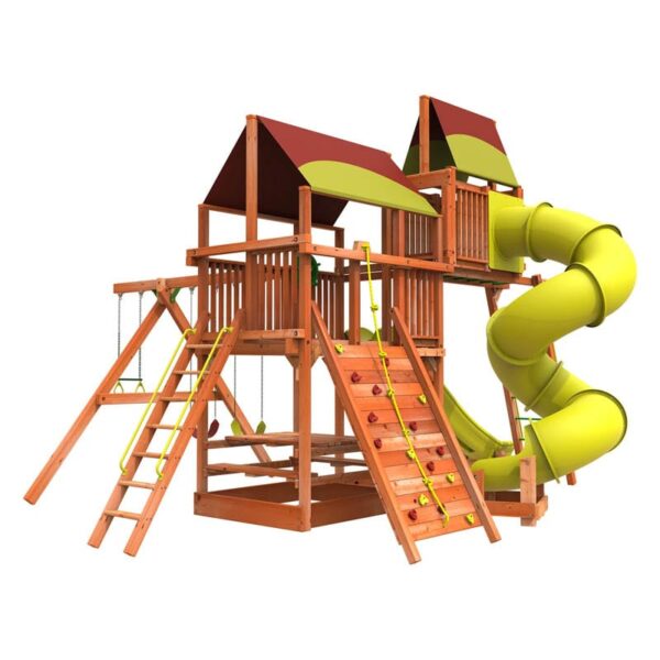 Woodplay Playhouse XL 6' Combo 5 Cedar Wood Swing Set / Playset ...